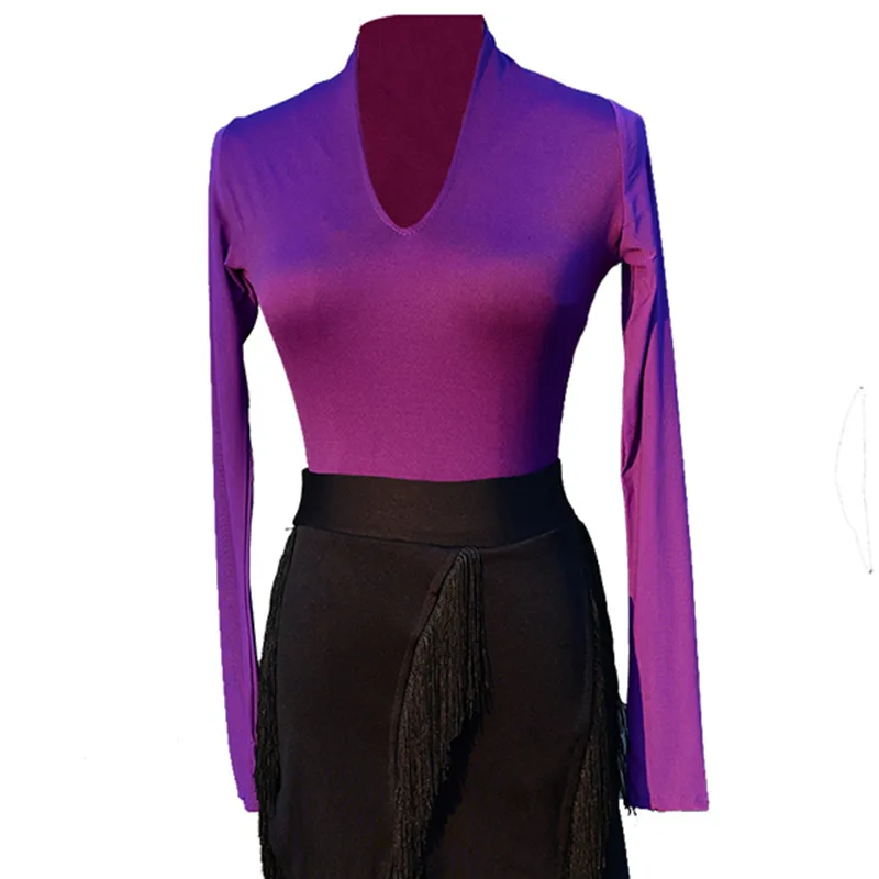 Женская юбка с разрезом и бахромой Однотонная для танцев танго джазовых