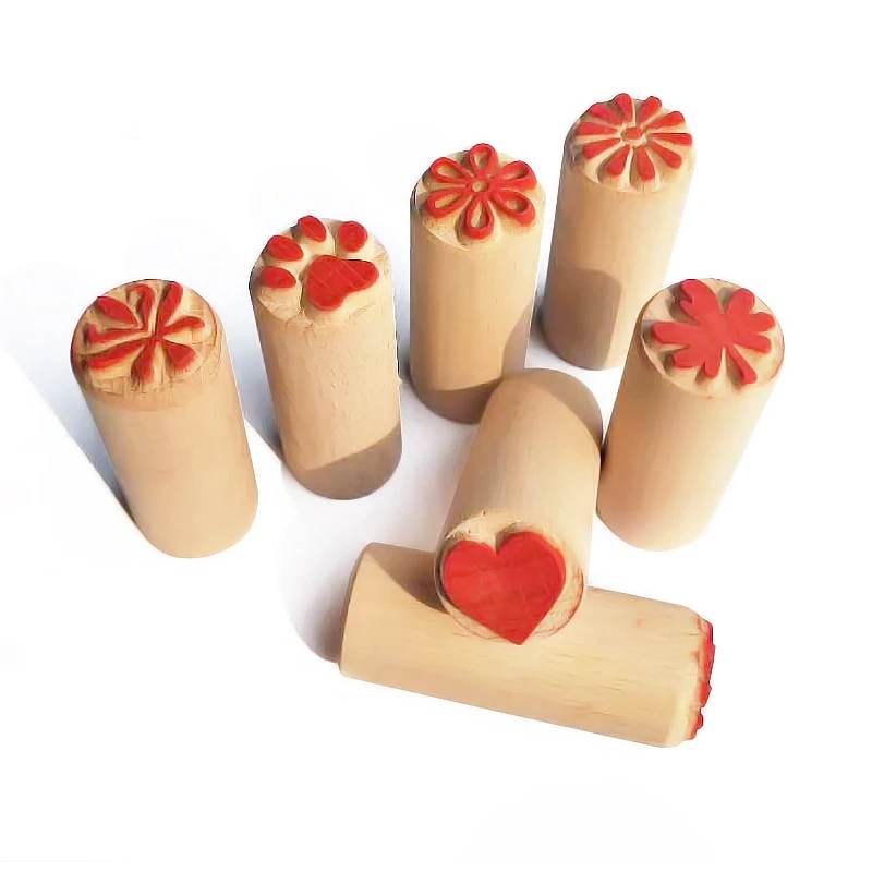 

Vintage Leaf Flower Embossed Wood Stamp For Scrapbooking Sculpture Wooden Stamps Diy Ceramic Pottery Polymer Clay Decoration