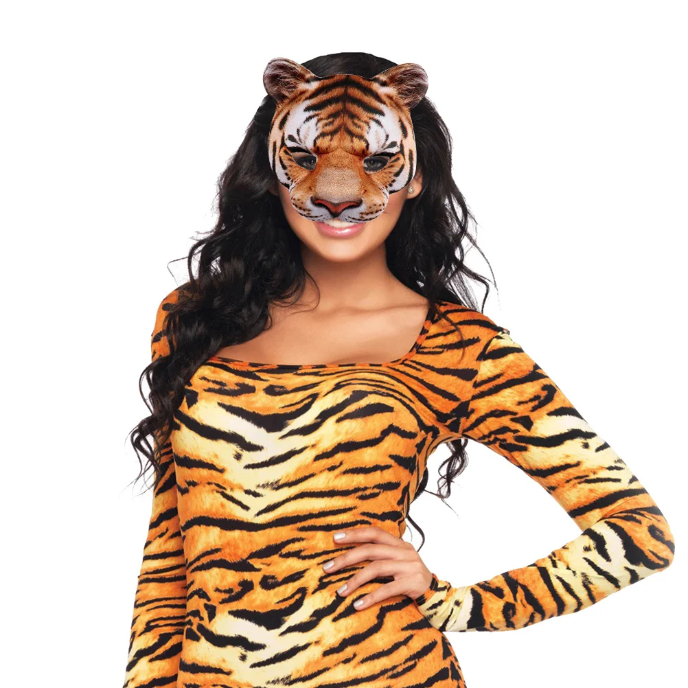 

Tigermaskcostume Animal Cosplay Half Face Dress Headgearcover Partykids Booth Masquerade Role Props Accessories Photo Play