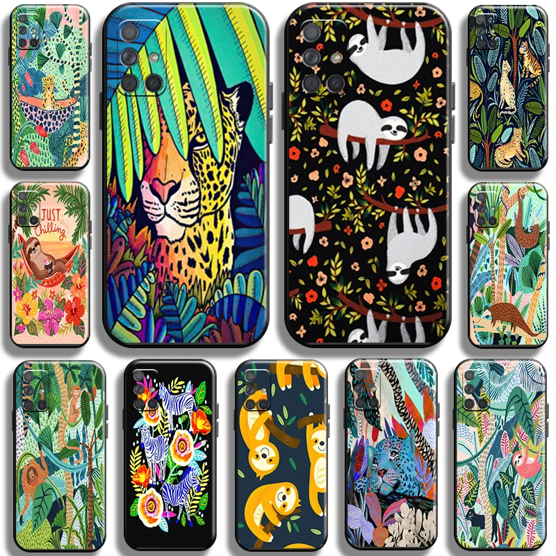 

Cute Cartoon Anime Sloth Leopard for Samsung Galaxy A71 A71 5G Phone Case full Protection Soft funda Liquid Silicon Shell Cover