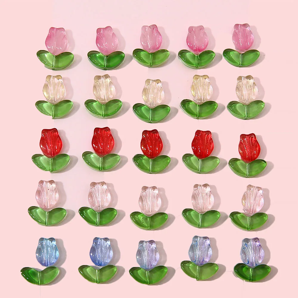 20 шт./набор серьги-гвоздики в виде лепестков тюльпана