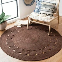 rug 100natural jute braided style area carpet rug reversible decor outdoor rug