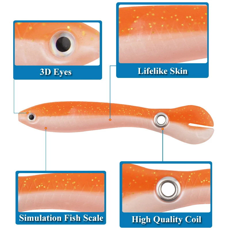 

Silicone Bait 10cm 6g Wobbler for Bass/Trout/ Pike Crankbaits Fishing Tackle