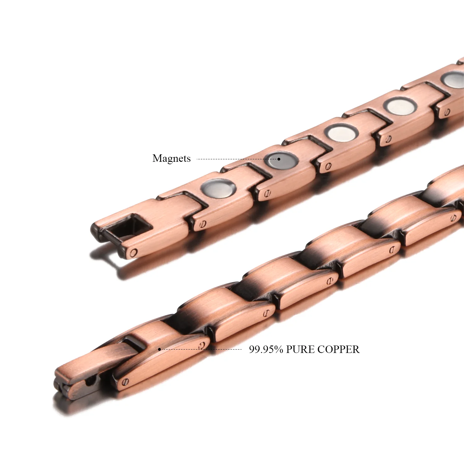 Женский Магнитный лечебный браслет из чистой меди с сильными магнитами для
