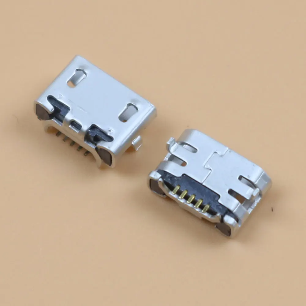 Фото 10-100 шт. разъем Micro mini USB, 5-контактный разъем, гнездовой разъем 7,6 мм, бычий рожок, плоский порт, тип для зарядки мобильного телефона, хвостовой порт №3