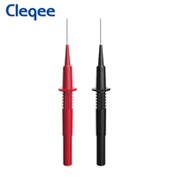 cleqee p5008 2pcs non destructive multimeter test probes insulated wire piercing probe 0 7mm pins with 4mm socket 600v 10a