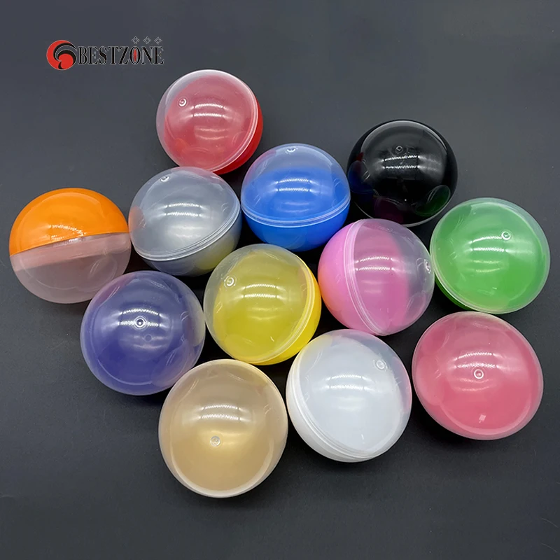 Разноцветные и прозрачные пустые пластиковые шарики-капсулы 100 шт. 75 мм около 3