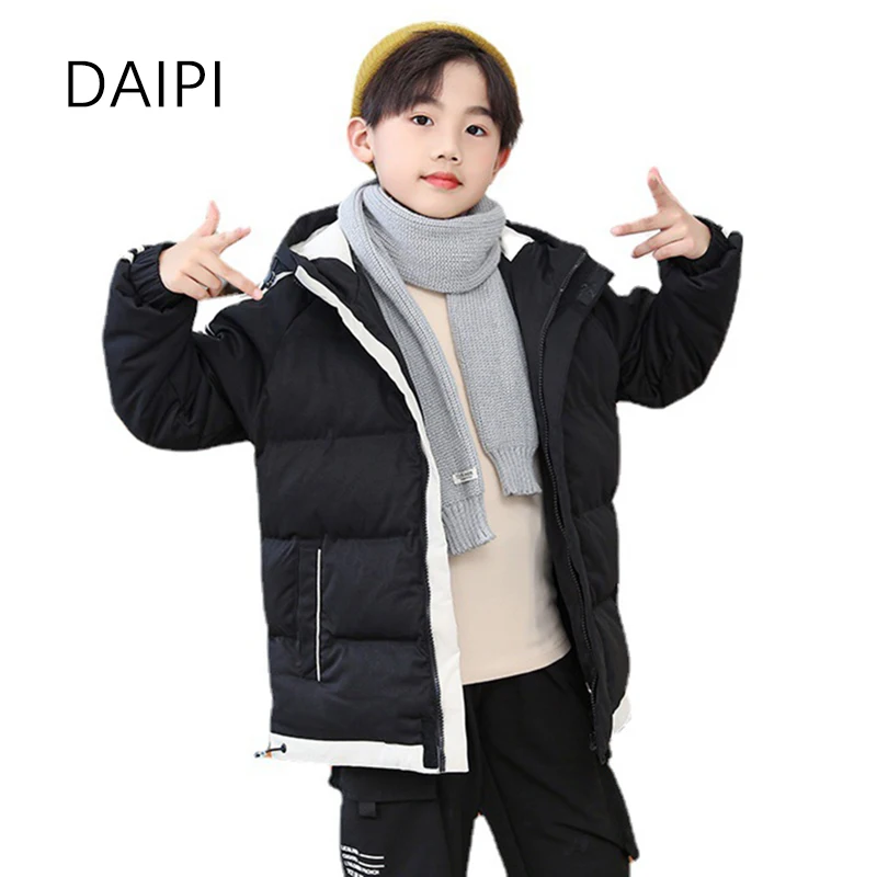 

Children's Down Coat Winter Teenage Baby Boys Girls New Stripe Parka & Coats Thicken Warm Jackets 5-16+ Years Old Kids Outerwear