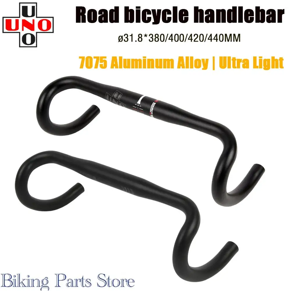 

UNO Ultralight 7050 Aluminum Bent Handlebar Racing Bicycle Road Bike Handlebar 31.8*380/400/420/440mm Drop Bar Bicycle Handle