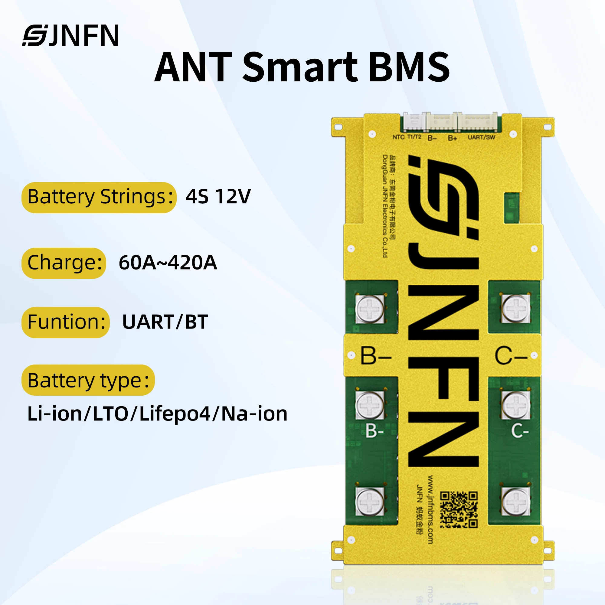 Фото ANT BMS 4S 12 В LiFePO4/LTO/NCM 60A 110A 130A 400A 420A Bluetooth для электрического скутера/велосипеда 18650 21700 аккумулятор smart bms №1