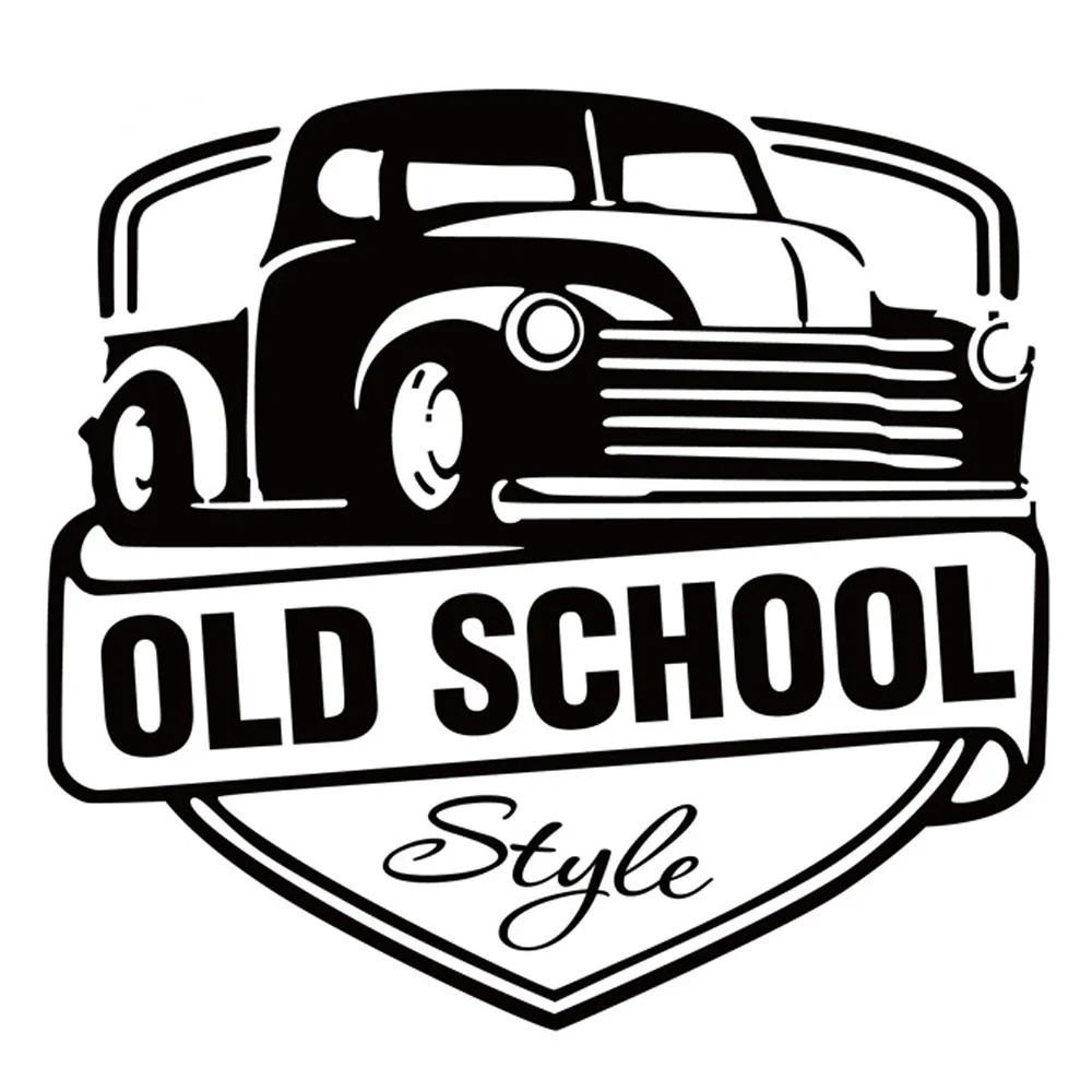 

Новый дизайн, Виниловая наклейка в старинном школьном стиле с отделкой от царапин, автомобильная наклейка, креативный мультяшный узор, черный/серебристый, 15 см