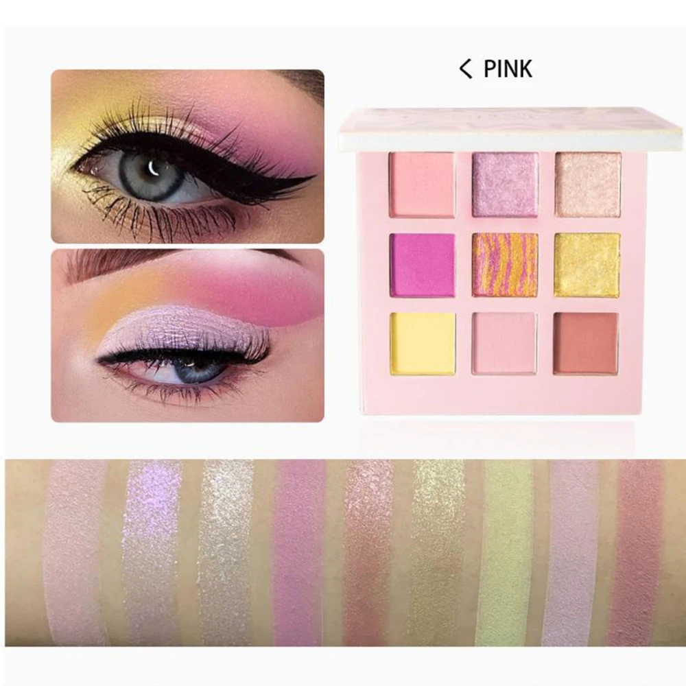 

HANDAIYAN 9 Color Shimmer Glitter Colorful Eyeshadow Cosmetic Waterproof Long-lasting Matte Shadow Palette Mashed Potato Makeup