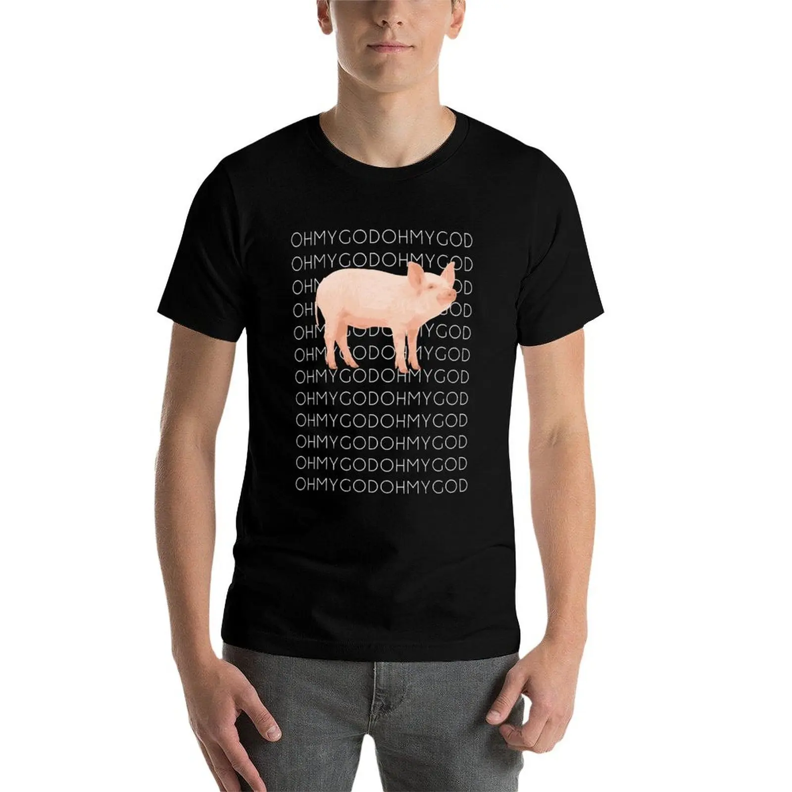 Фото Футболка Shane Dawson Oh My God Pig, мужская однотонная футболка, мужская футболка с графическим принтом, футболки с графическим рисунком для мужчин, футболка №3