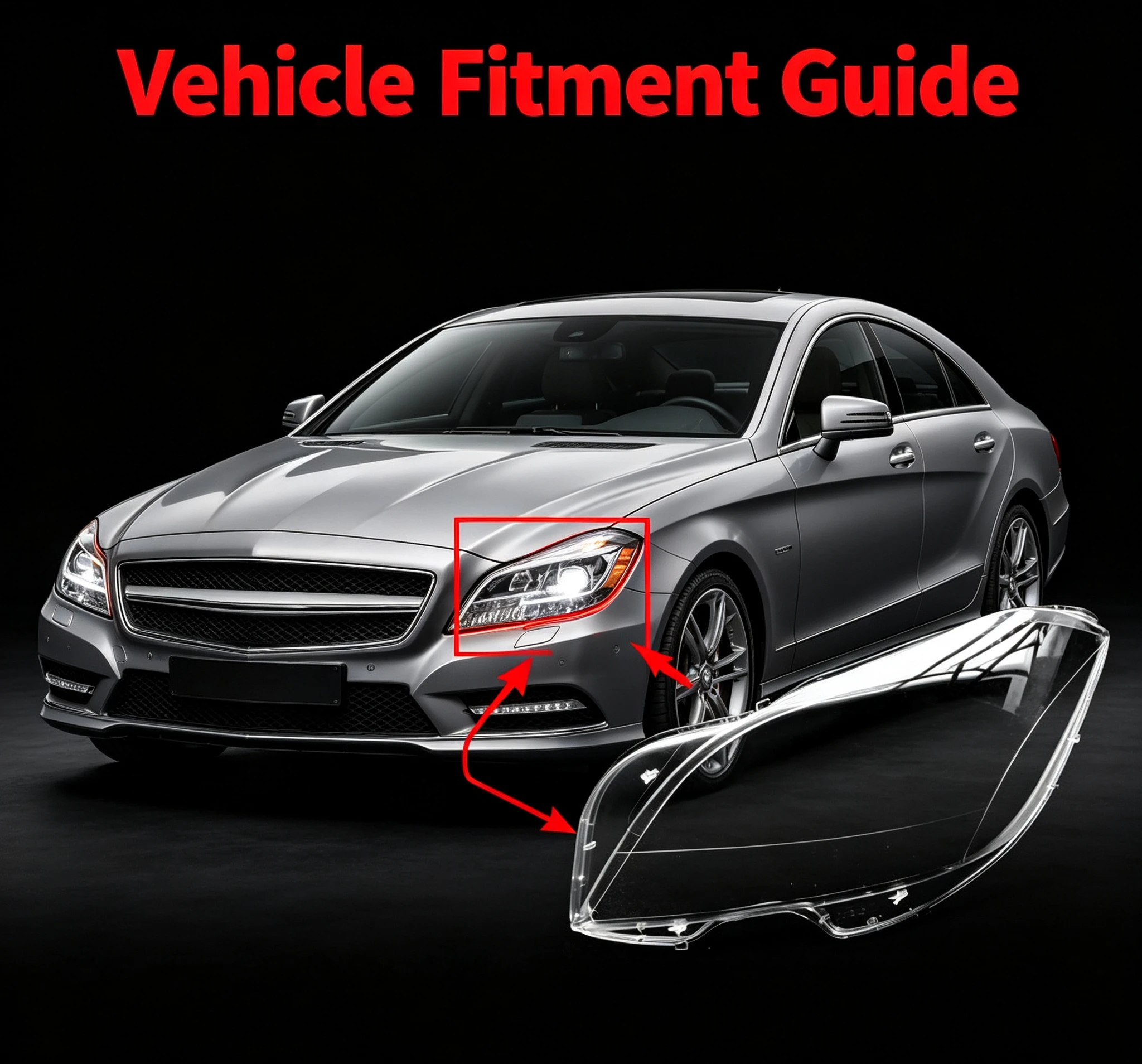Фото Крышка линзы фары Moggic, совместимая с Mercedes-Benz CLS-класса W218 CLS260 CLS300 CLS350 CLS400 2012-2016 годов выпуска, левая. №1