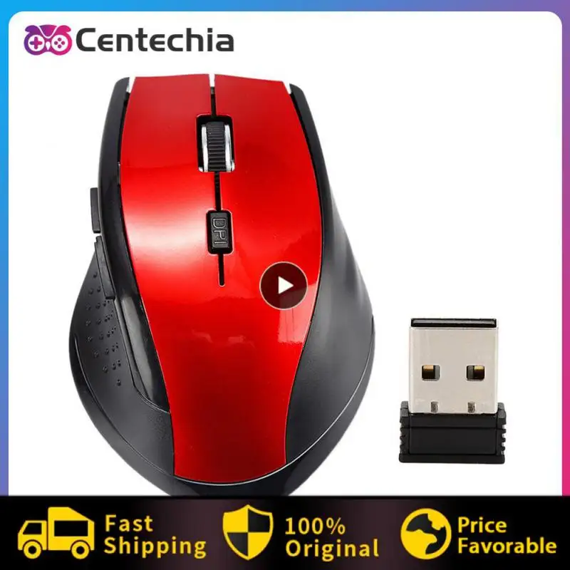 

Single Mode Ergonomics Wireless Mouse 6 Keys Optical Mouse 1200 Dpi 2.4g Usb Mice For Computer Laptop Pc Macbook Adjustable