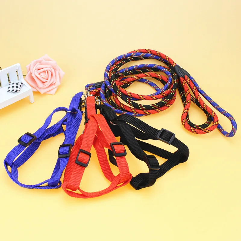 

Adjustable Vest Puppy Outdoor Dog Leash Pet Chest Harness Fine Grain Round Rope Leash Dog Walking Leash Pet Supplies