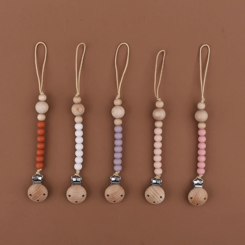 

Anti-drop Pacifier Clip Silicone Bead Baby Teether Clip Toddler Nipple Holders