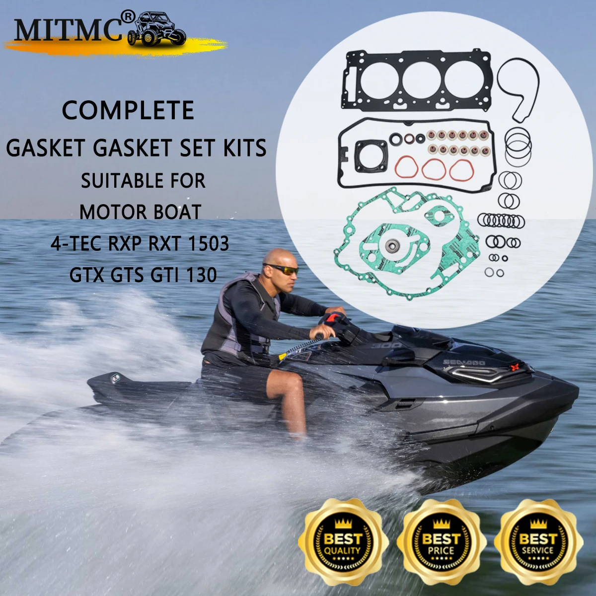 Kit Completo Guarnizioni Guarnizioni Moto Per Barca A Motore 4-Tec Rxp Rxt 1503 Gtx Gts Gti 130