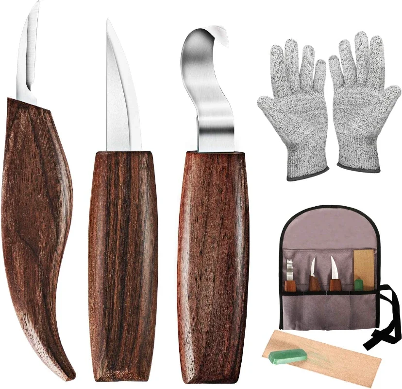 7 in 1 Wood Carving Kit Wood Carving Tools Wood Carving Knife DIY Peeling Woodcarving Hand Tool Set