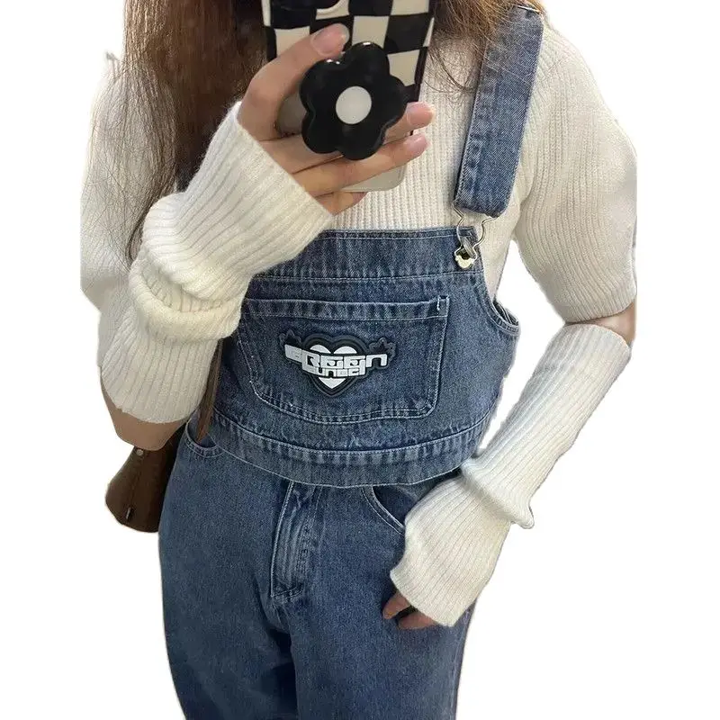 Женский джинсовый костюм из двух предметов летний комплект короткий топ без