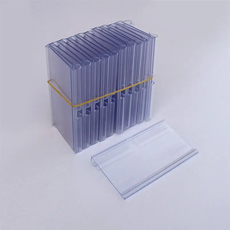 

Holder Sign Label Display Stand Price Labels Shelf Retail Tag Holders Plastic Clear Wire Lable Clip Storage Basket Bin Bins Tags
