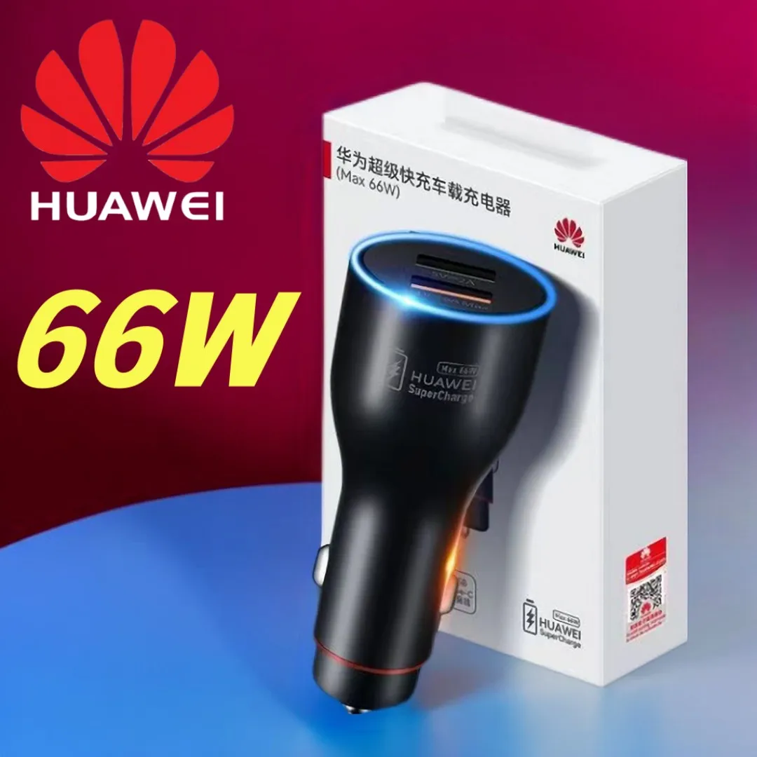 

Huawei Car Charger 66W Supercharge Adapter Original Fast Charge Phone P50/40/30 Mate 50 40 30 50E Pro X2 X3 Magic 3 Series Honor