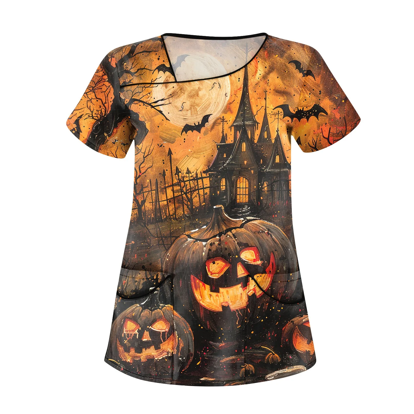 Женская Униформа Медсестры На Хэллоуин Топ С Короткими Рукавами И V-образным