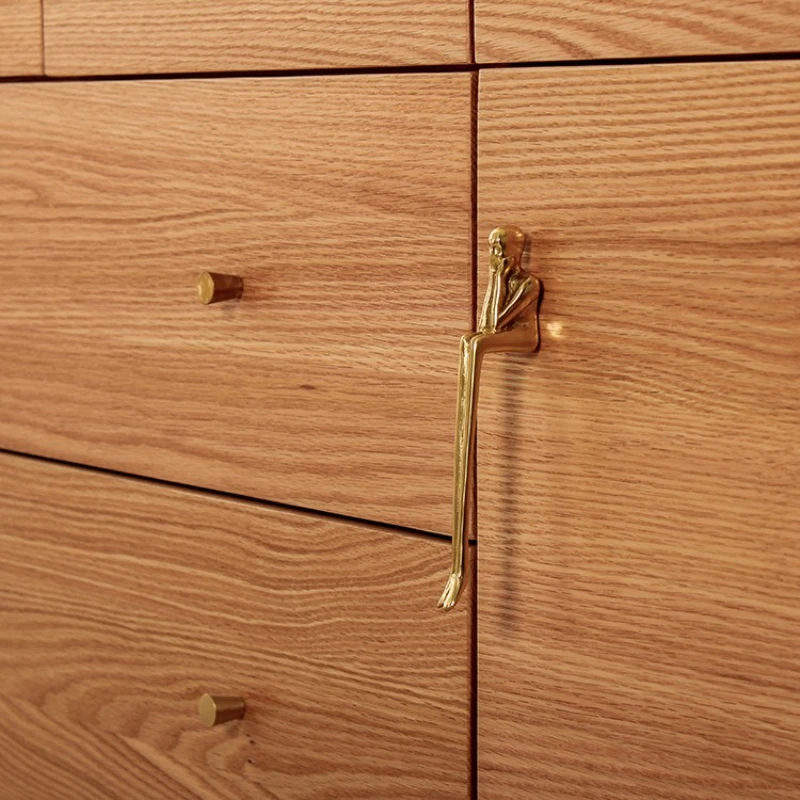 Латунная ручка для ящика мебельные ручки в форме мыслителя кухонного шкафа