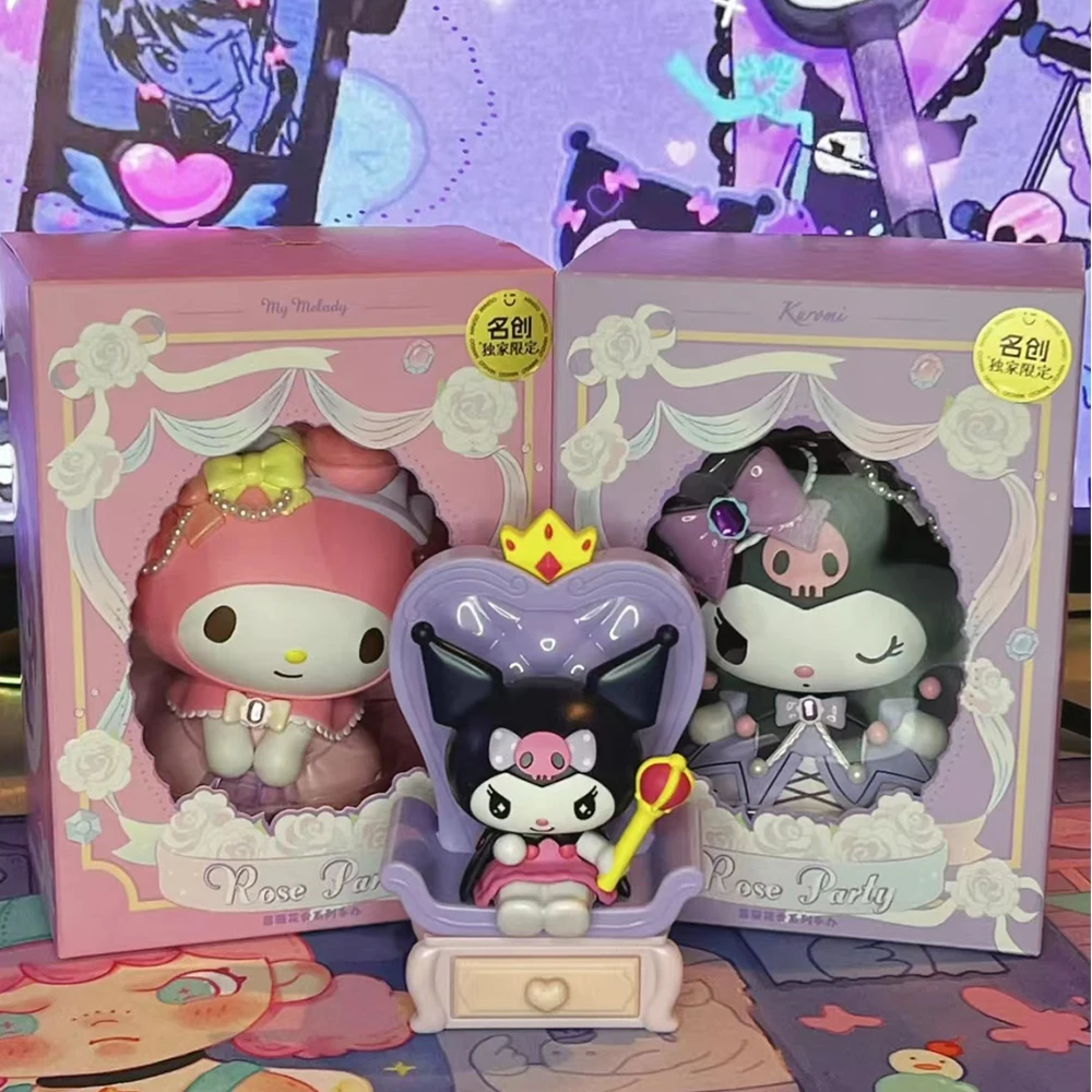 

15cm Sanrio New Blind Box BlindRosebud Club Series Original Kuromi My Melody Figure Pvc Anime Model Beauty Kawaii Cartoon Gifts