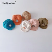 freely move childrens hat boys girls cute smiley embroidered peaked cap fashion solid color dome outdoor casual baseball caps