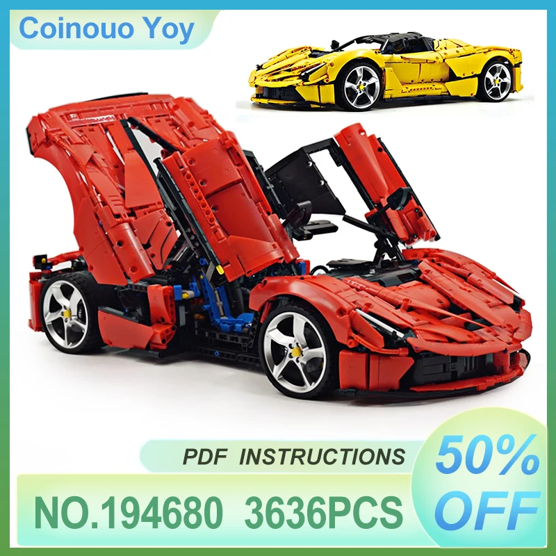 Фото MOC-194680 DIY игрушки в сборе, технические супер Sprots, автомобиль, гипермодель автомобиля, строительные блоки, кирпичи, подарки на день рождения, Рождество для детей №1