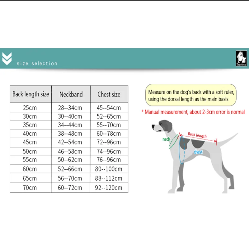 TRUELOVE Pet хлопок пальто TLG2372 (25-45) 3M Thinsulate нейлон лямки высокая плотность