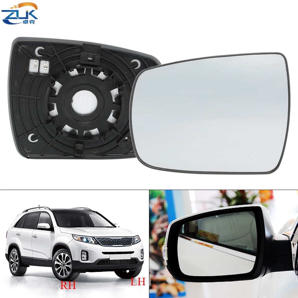 

ZUK Heated Exterior Rearview Mirror Glass Car Outside Reversing Lens For KIA Sorento XM 2009-2014