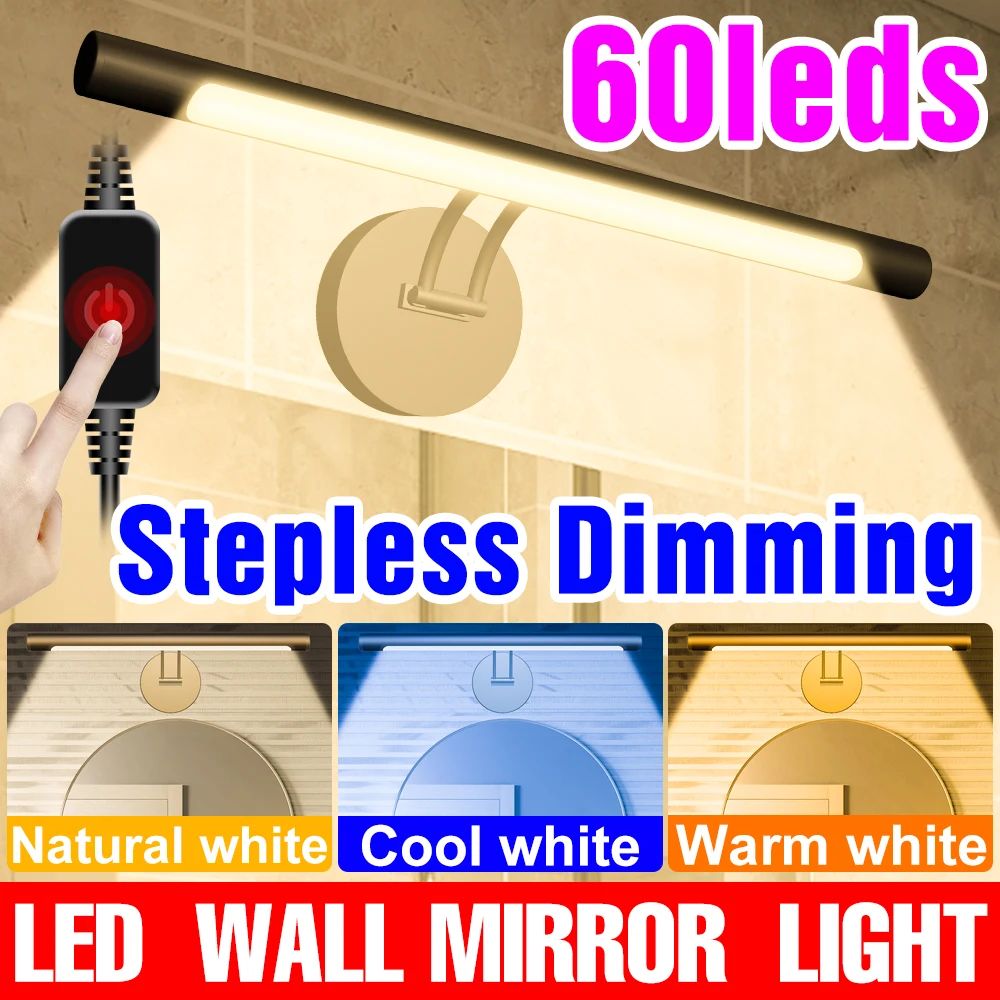 

DC 5V LED Makeup Mirror Light Bathroom Dressing Table Lamp Touch Dimming LED Vanity Mirrors Light For Bedroom Decoration Dresser