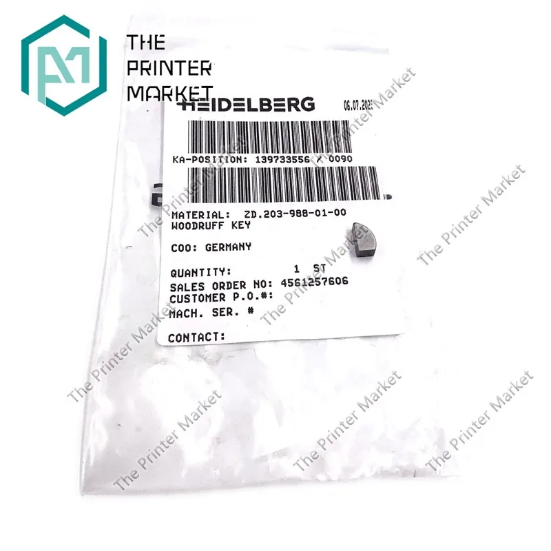 

ZD.203-988-01-00 203-988-01-00 Woodruff Key для станок для складывания стали, запасные части