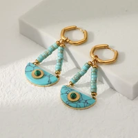 natural stone stainless steel dangling earrings high quality 18k real gold plated simple temperament womens accessories