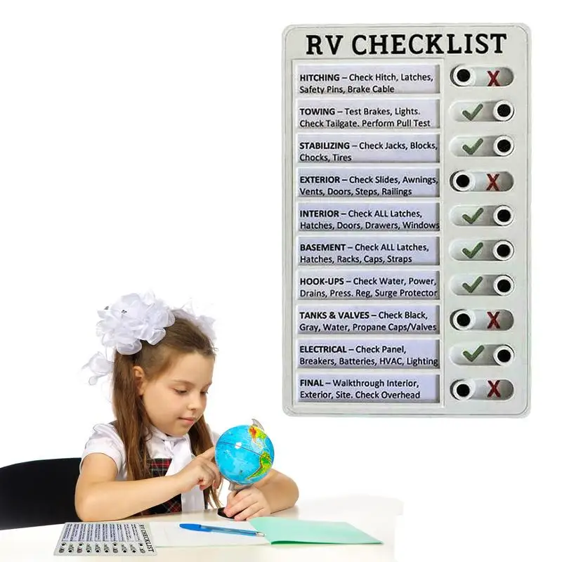 

Portable Chore Chart Memo Boards RV Checklist PP Checklist Board With Slider Detachable Form To Do List Notepad For Check Items