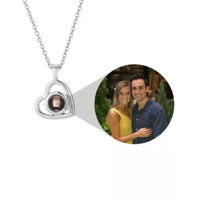 2022 Valentine's Day Gift Photo Custom Projection Necklace Lock Shaped Projection Necklace Lover Family Wife Husband Memory Gift 3