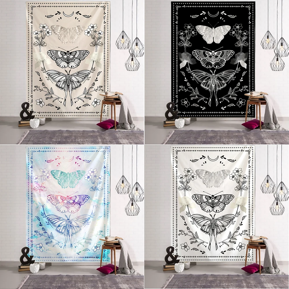 

Настенное украшение в стиле хиппи, домашний декор, психоделическая бабочка, Таро, гобелен