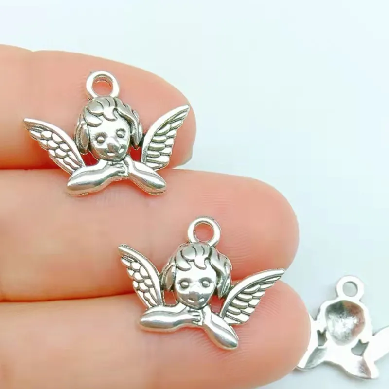 

10pcs Charms 19x15mm Angel Charms For Jewelry Making DIY Jewelry Findings Antique Silver Color Alloy Charms Pendant