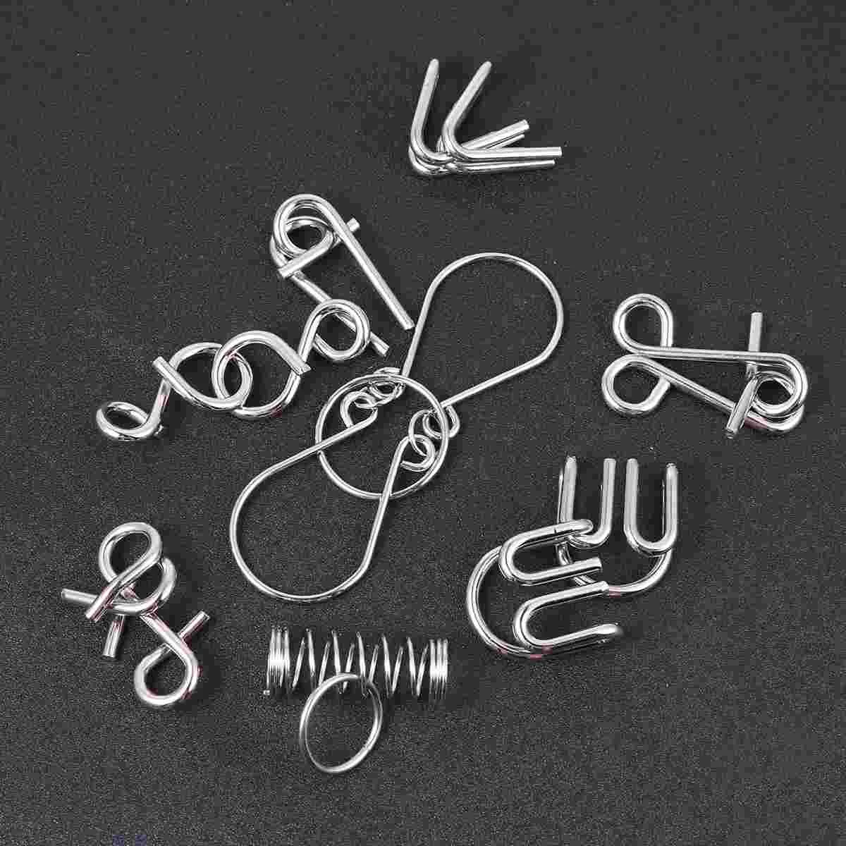 

Intelligence Unzipping Metal Wire Puzzles Trick Toy Metal Mind Game Toys for Kids (A English Type）