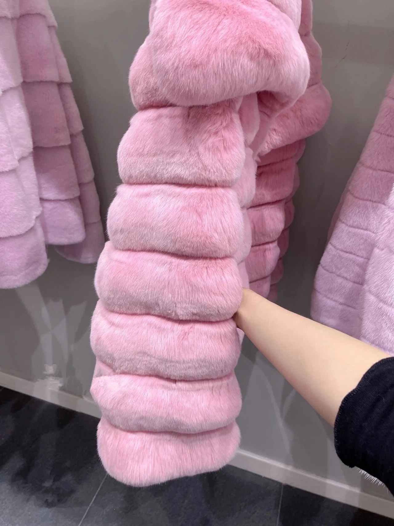 Personality Lapel Imitate Rex Rabbit Fur Fur Coat Women's High-Grade Fashionable Lady 2022 Winter Solid Color Clothes