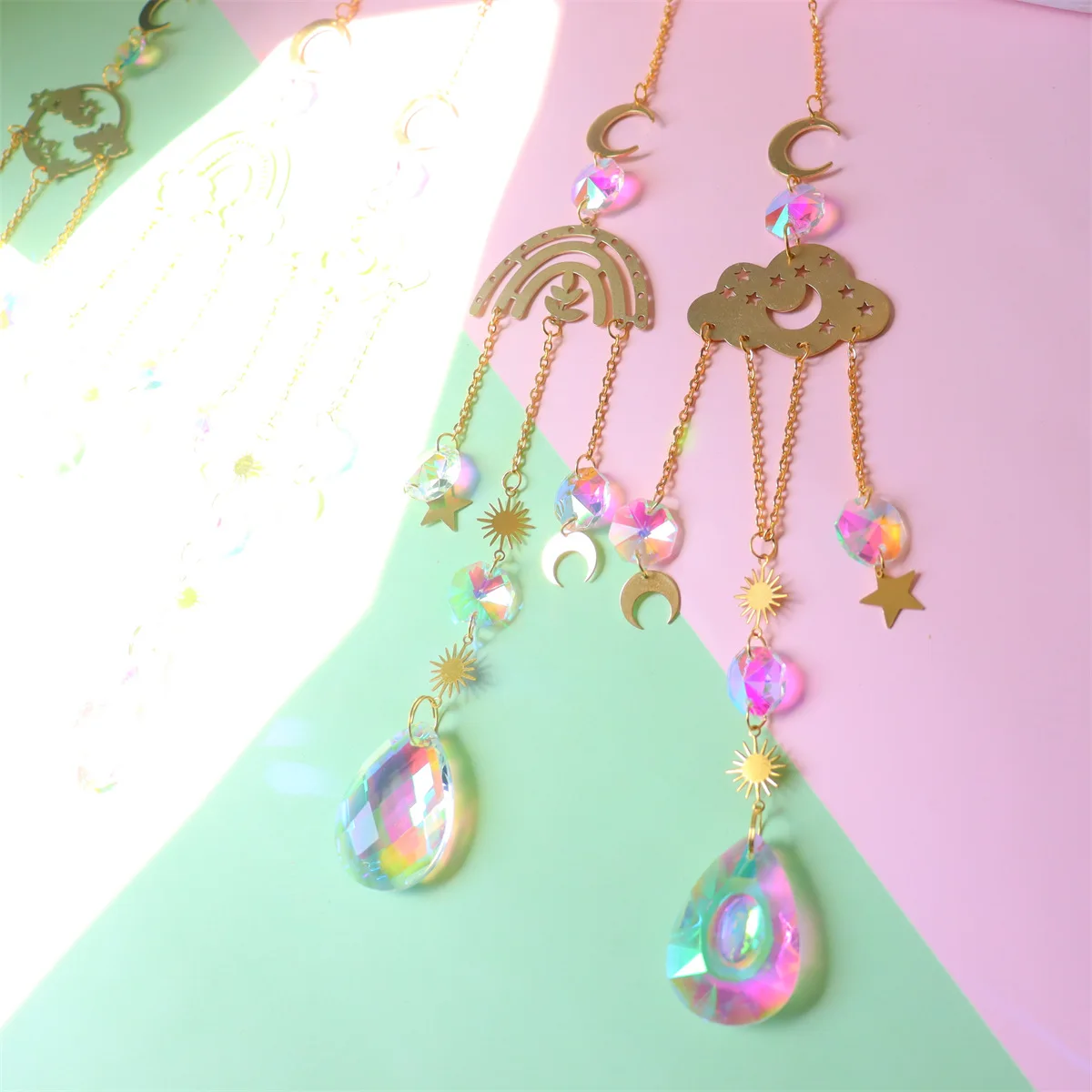 

Shiny Crystals Suncatchers Pendant DIY Hanging Wall Decoration Gift For Valentine's Day