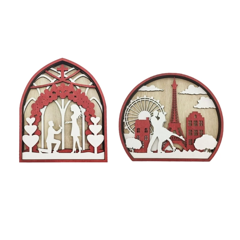 

Деревянные украшения для стола, свадебные украшения, деревянный материал, маленькие украшения для сердца, 2 стиля 55KF