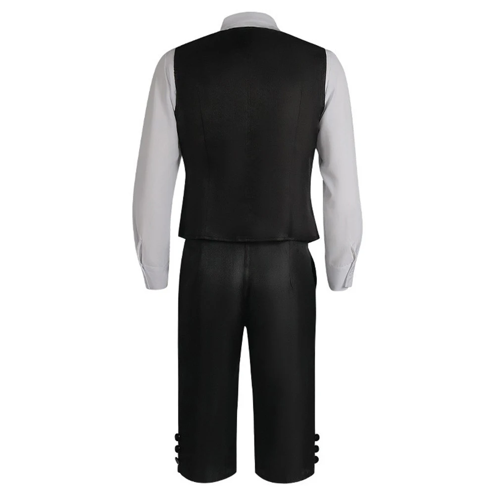 Костюм в стиле барокко рубашка жилет брюки галстук-бабочка черный костюм для