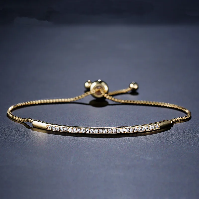 Роскошный браслет с подвесками в виде ряда из циркона и браслет для женщин и девушек, свадебные украшения e912
