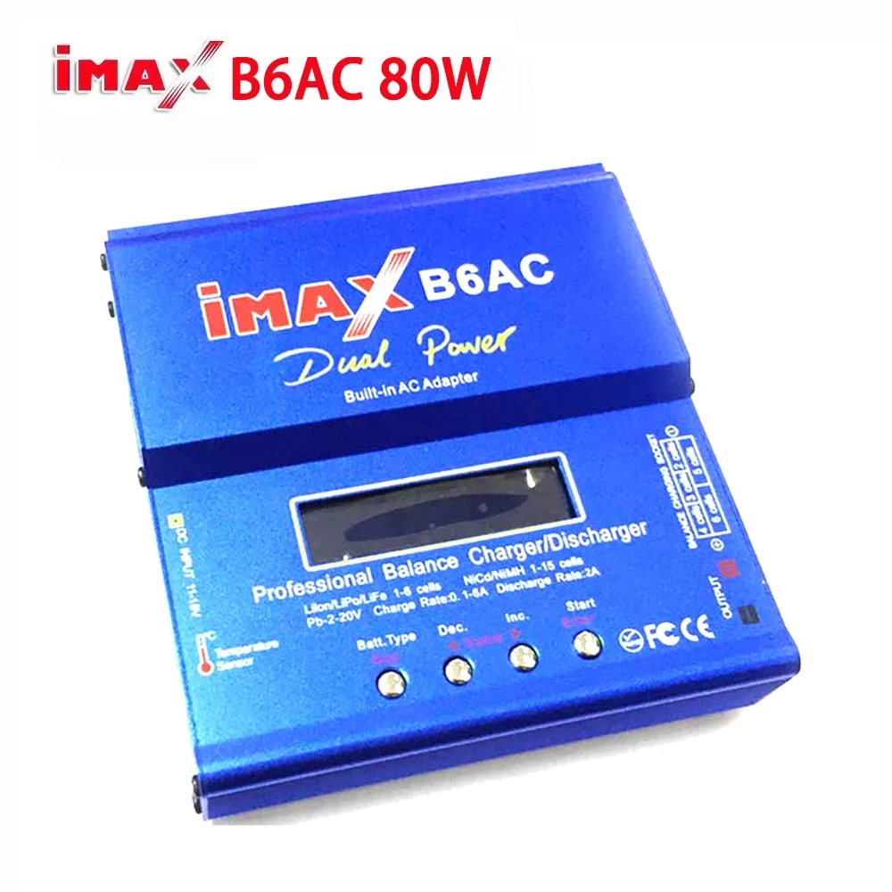 

iMAX B6 AC RC Charger 80W B6AC 6A Dual Channel Balance Charger Digital LCD Screen Li-ion Nimh Nicd Lipo Battery Discharger