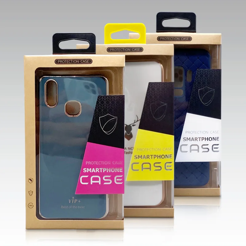Iphone X/s/14pro Max Kraft Paper Box With Sticker Colorful Drawer Slide Gift Cardboard Box