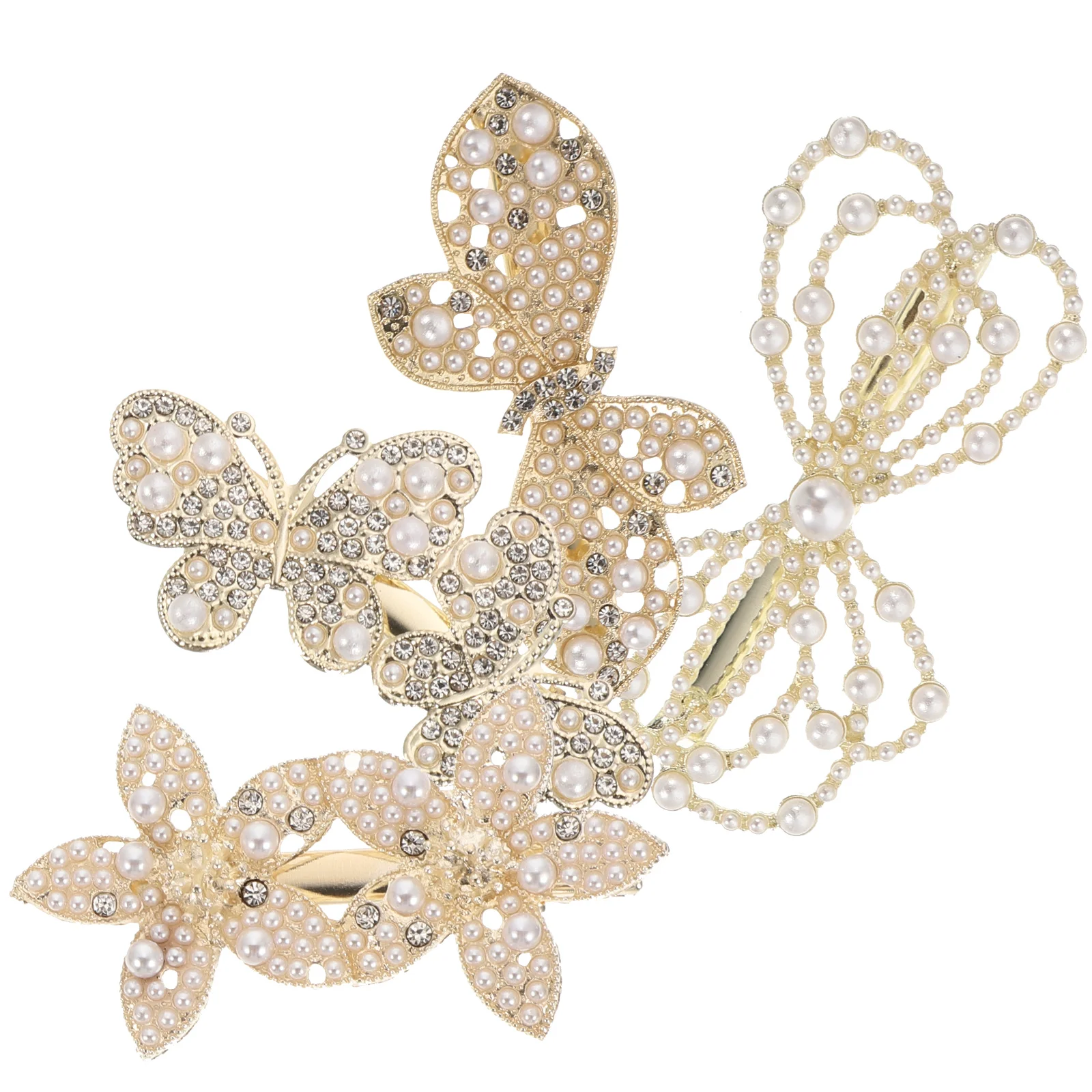 

4pcs Decorative Hair Clips Shiny Hair Clips Flower Hair Clips
