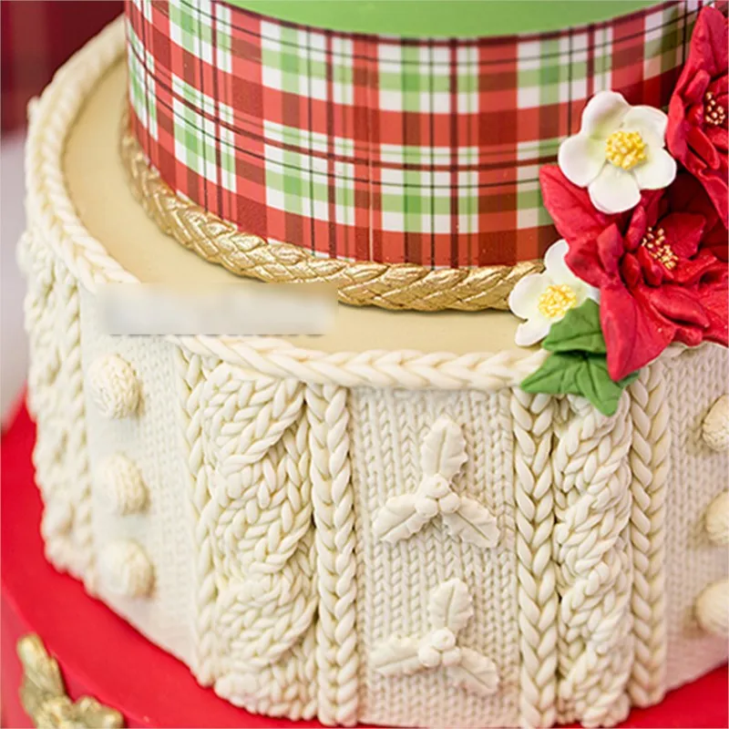 

Silicone Mold Christmas Fondant Cake Molds Winter Sweater Wool Knit for Cake Decoration Pattern Mould Silica Gel PRZY 54125